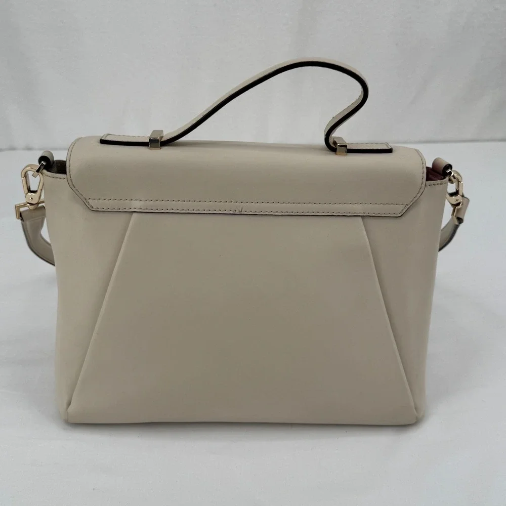 Kate Spade New York Camden Way Palermo Leather Satchel Handbag Beige Leather Bag